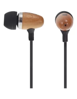 Moki Retro Earphones Timber