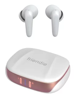 Friendie Air Focus ANC In Ear Wireless Headphones Pearl White And Rose Gold