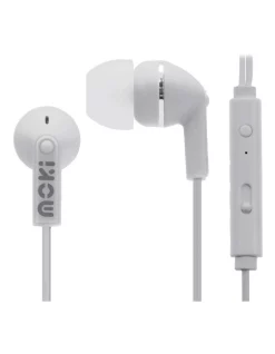 Moki Noise Isolation Earbuds With Microphone & Control White