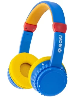Moki Play Safe Volume Limited Wireless Headphones Blue/Yellow
