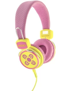 Moki Pink/Yellow Kids Safe Volume Limited Headphones