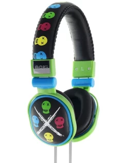 Moki Popper Skull Black Kids On Ear Headphones